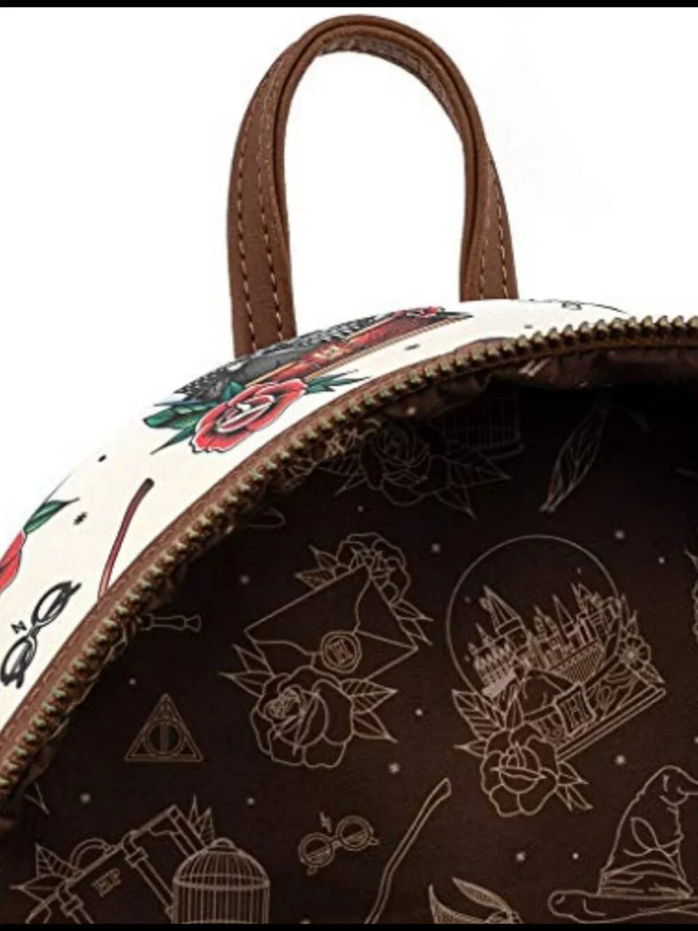 Faux Leather Harry Potter Shoulder Bag with Applique Adjustable Strap